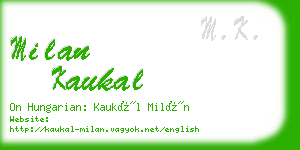 milan kaukal business card